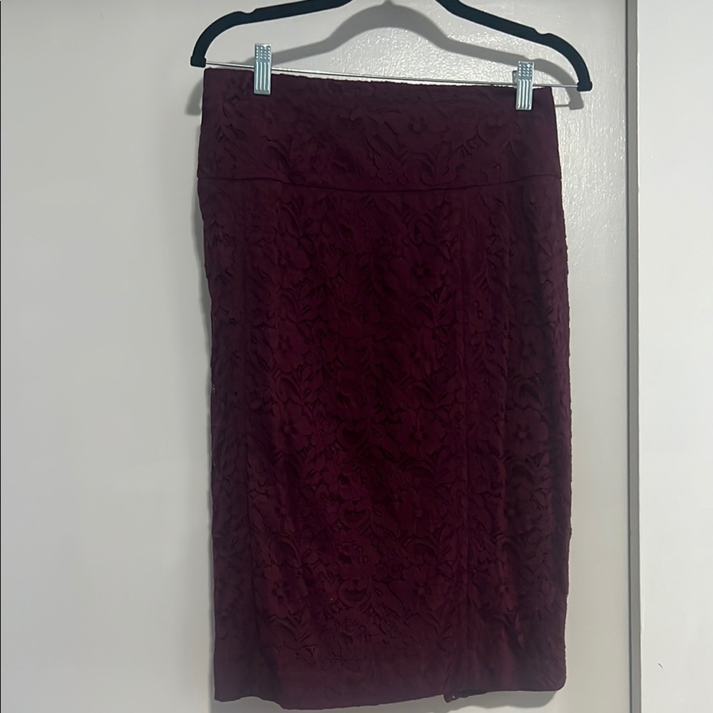 Express Red Knee-Length Pencil Skirt for Work